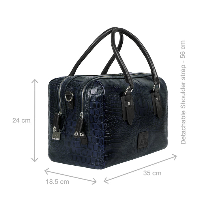 Wanderer 03 Blue Leather Duffle Bag