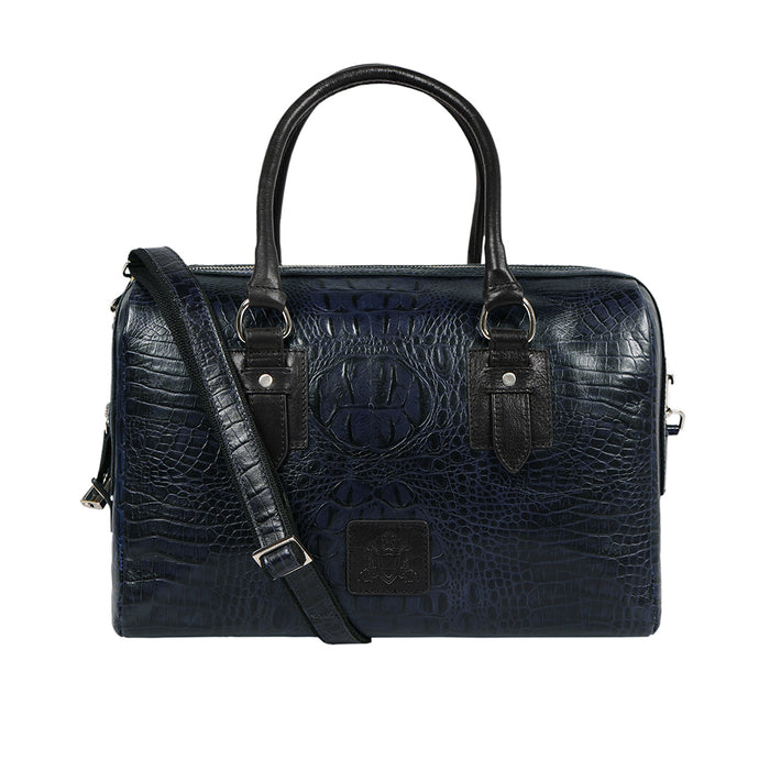 Wanderer 03 Blue Leather Duffle Bag