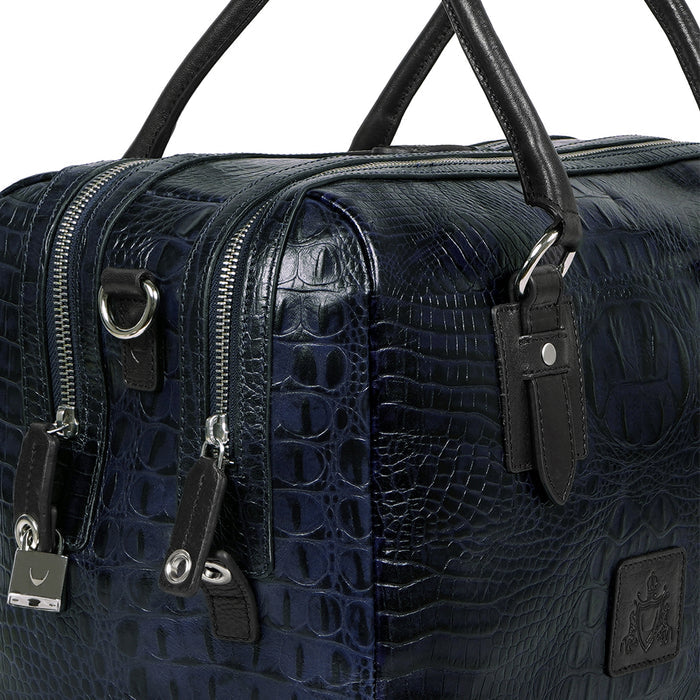 Wanderer 03 Blue Leather Duffle Bag