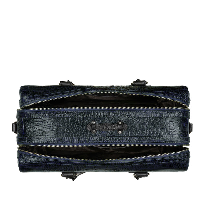 Wanderer 03 Blue Leather Duffle Bag