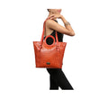 Whitney 01 Orange Leather Tote Bag