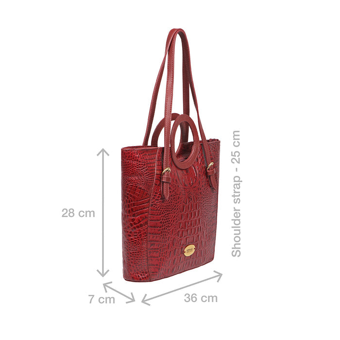 Whitney 01 Red Leather Tote Bag