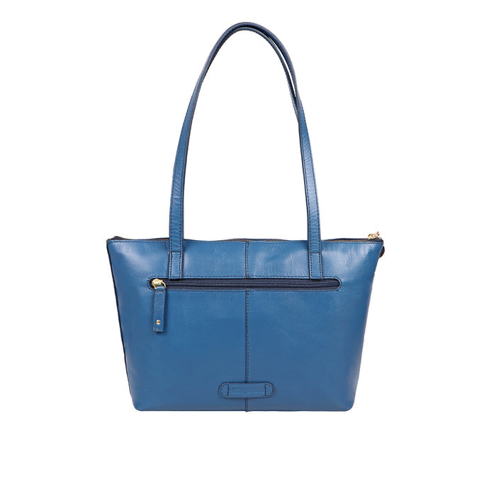 Whitney 02 Blue Leather Tote Bag