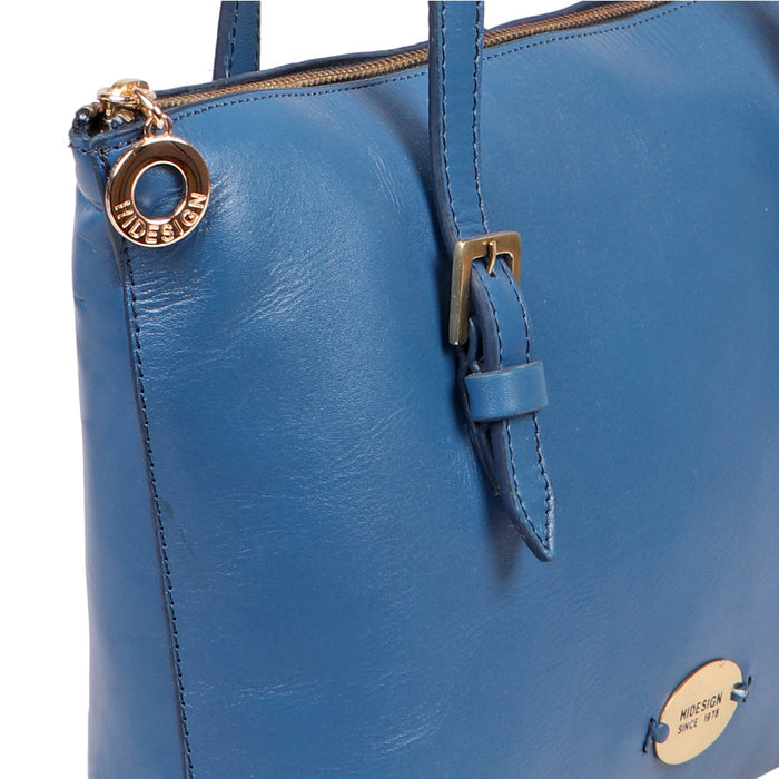 Whitney 02 Blue Leather Tote Bag