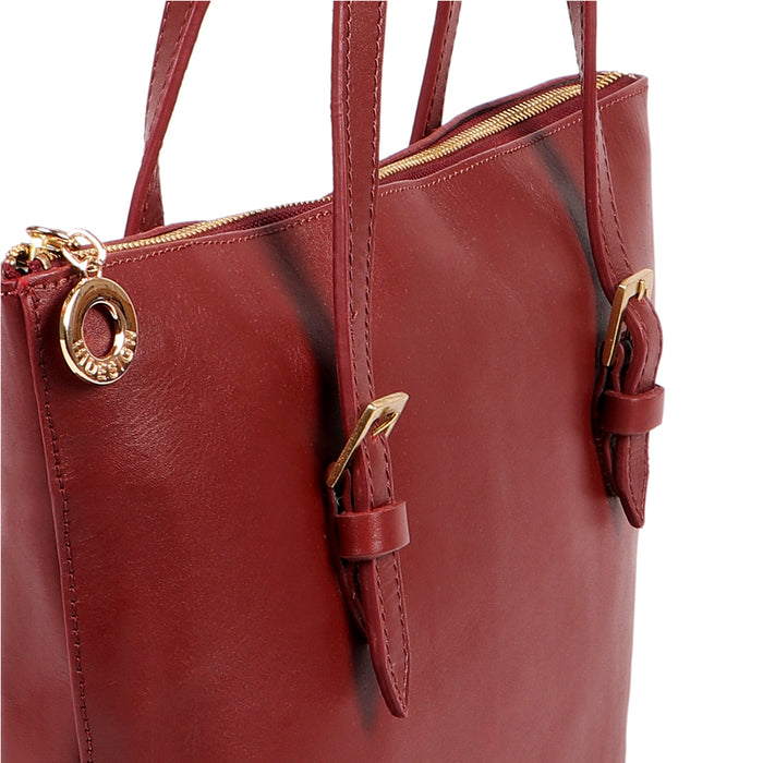 Whitney 02 Red Leather Tote Bag