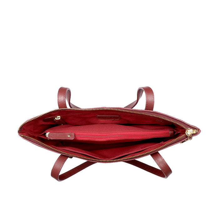 Whitney 02 Red Leather Tote Bag