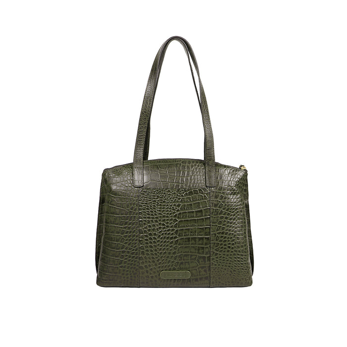 Whitney 03 Green Leather Tote Bag
