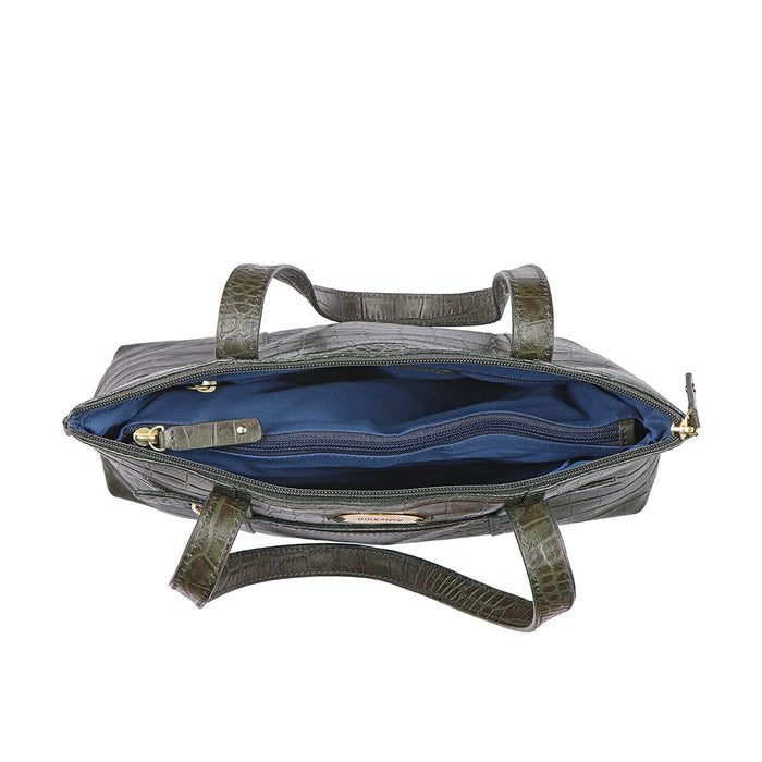 Whitney 03 Green Leather Tote Bag