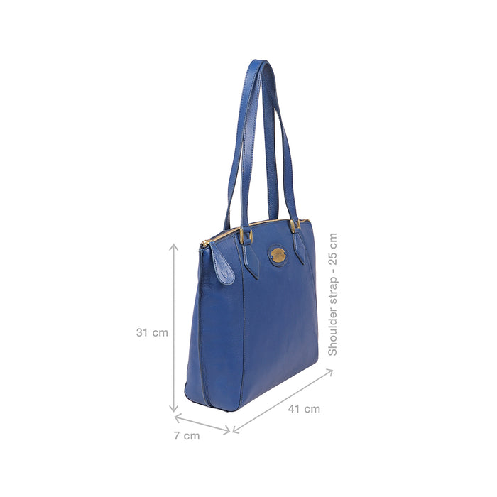 Whitney 04 Blue Leather Tote Bag