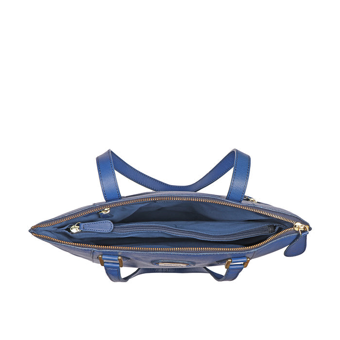 Whitney 04 Blue Leather Tote Bag