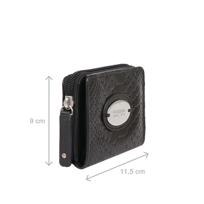 Whitney W1 Black Leather Zip Around Wallet