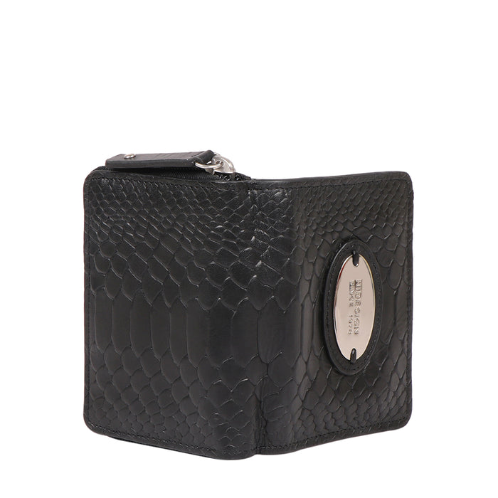 Whitney W1 Black Leather Zip Around Wallet