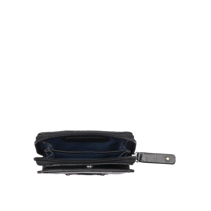 Whitney W1 Black Leather Zip Around Wallet