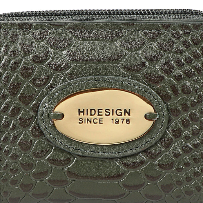 Whitney W1 Green Leather Zip Around Wallet