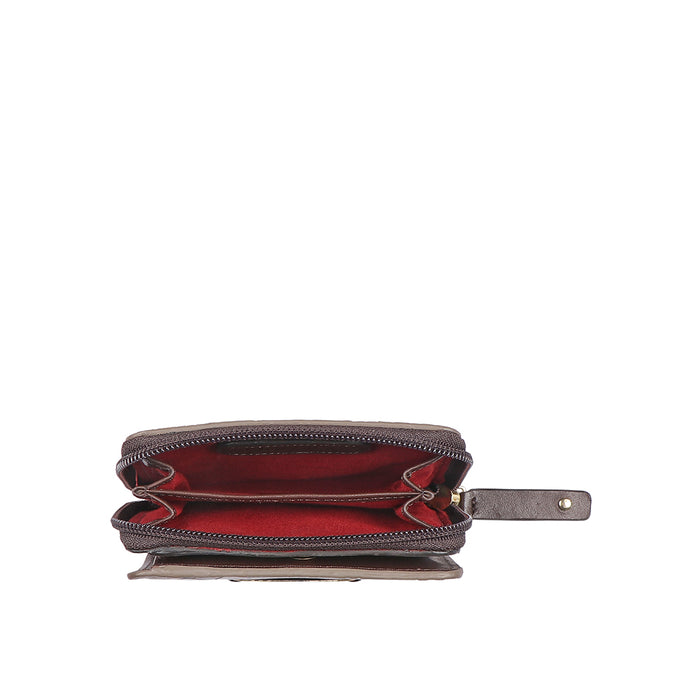 Whitney W1 Grey Leather Zip Around Wallet