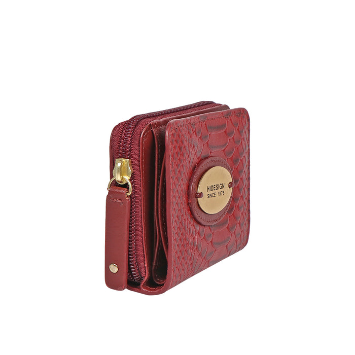 Whitney W1 Red Leather Zip Around Wallet