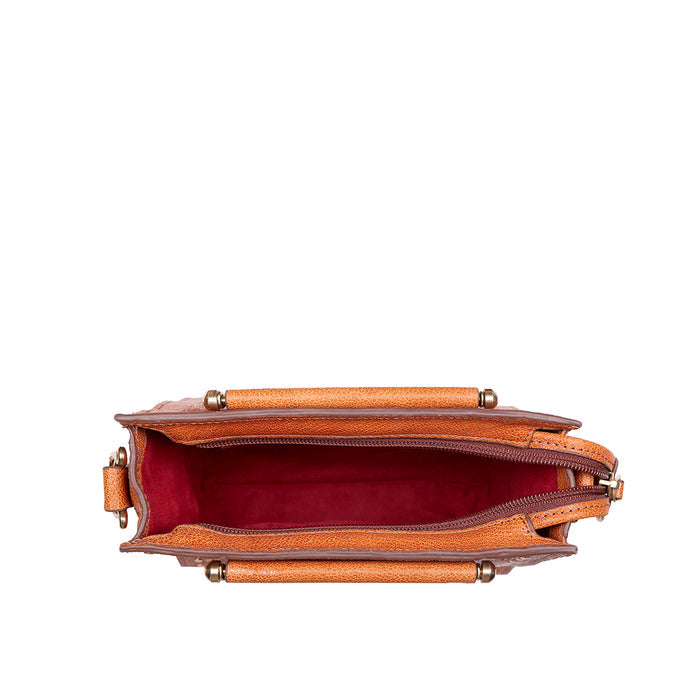 Wild Rose 02 Orange Leather Satchel