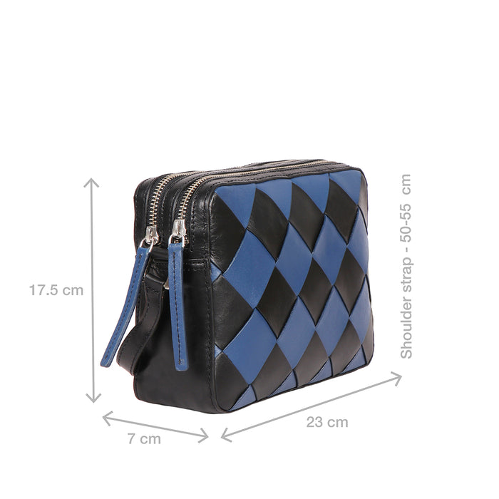 Wimbledon 01 Black Leather Sling Bag