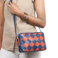 Wimbledon 01 Blue Leather Sling Bag
