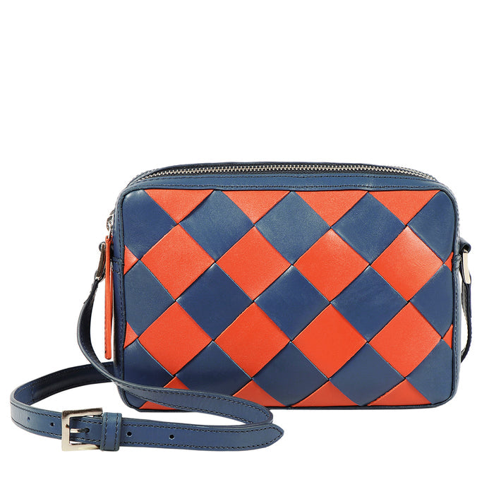 Wimbledon 01 Blue Leather Sling Bag