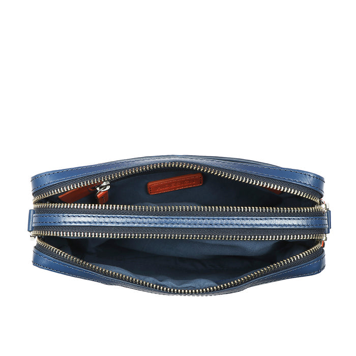 Wimbledon 01 Blue Leather Sling Bag