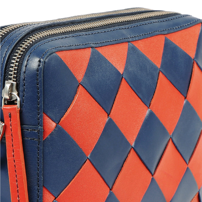 Wimbledon 01 Blue Leather Sling Bag