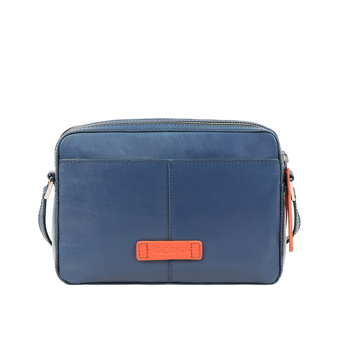 Wimbledon 01 Blue Leather Sling Bag