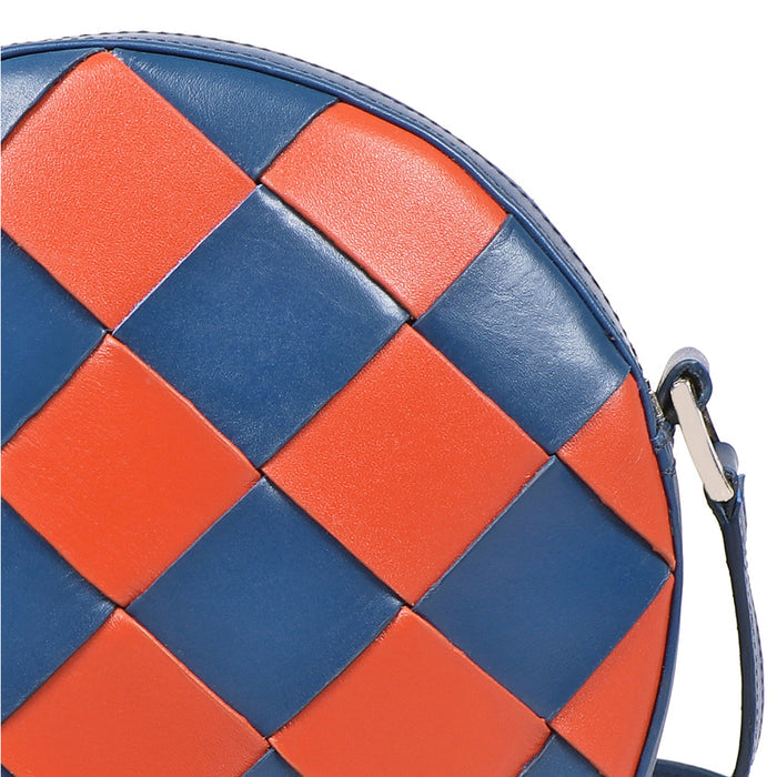 Wimbledon 04 Blue Leather Circular Bag