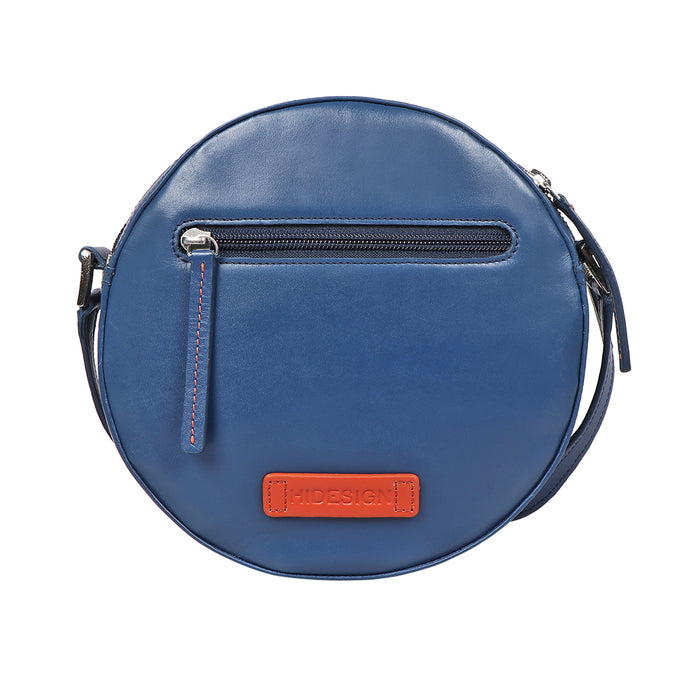 Wimbledon 04 Blue Leather Circular Bag