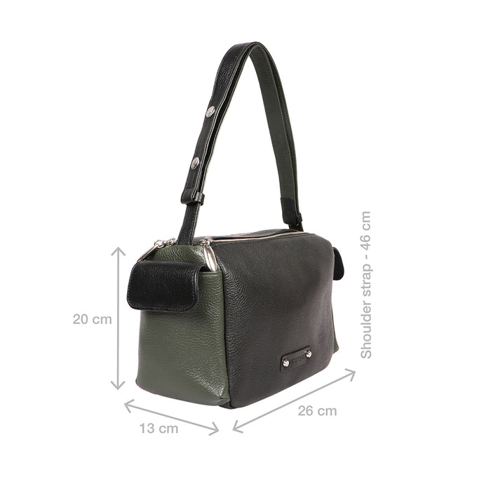 Woke 01 Black Leather Shoulder Bag