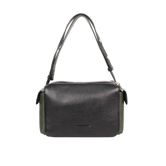 Woke 01 Black Leather Shoulder Bag