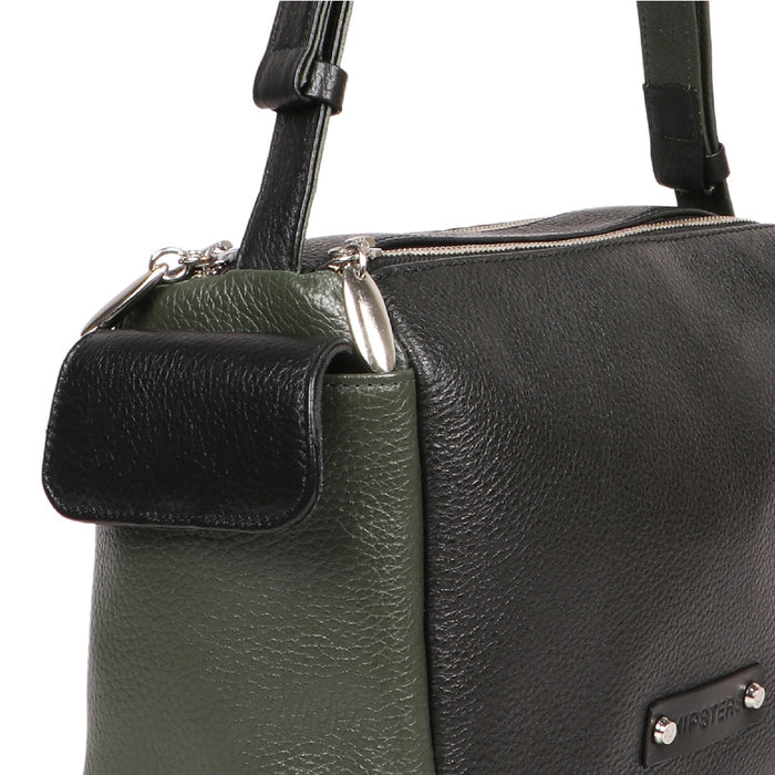 Woke 01 Black Leather Shoulder Bag
