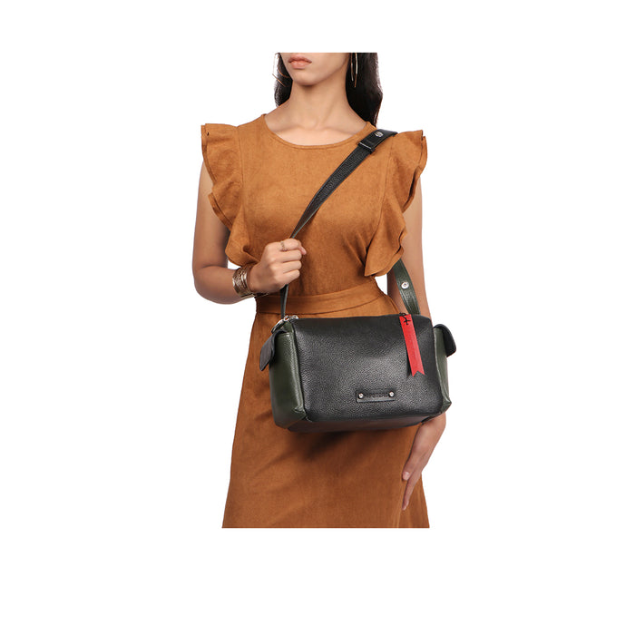 Woke 01 Black Leather Shoulder Bag