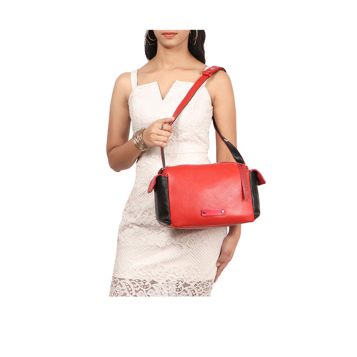 Woke 01 Red Leather Shoulder Bag