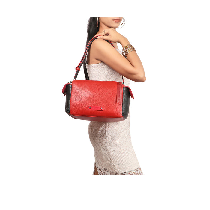 Woke 01 Red Leather Shoulder Bag