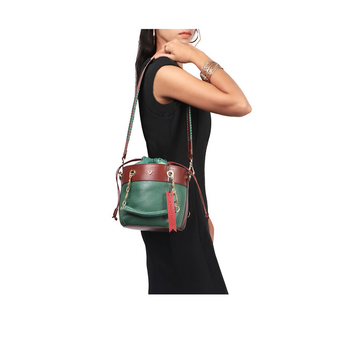 Woke 02 Green Leather Shoulder Bag