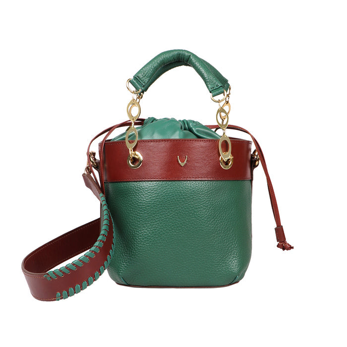 Woke 02 Green Leather Shoulder Bag