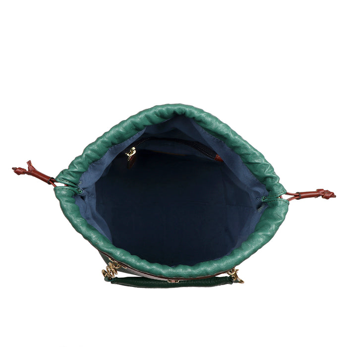 Woke 02 Green Leather Shoulder Bag