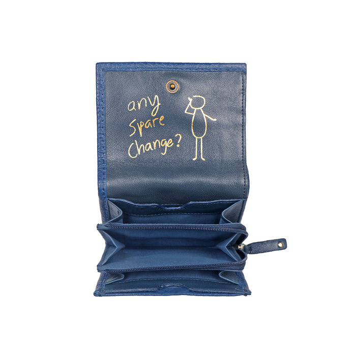 Woke W1 Blue Leather Bi-Fold Wallet