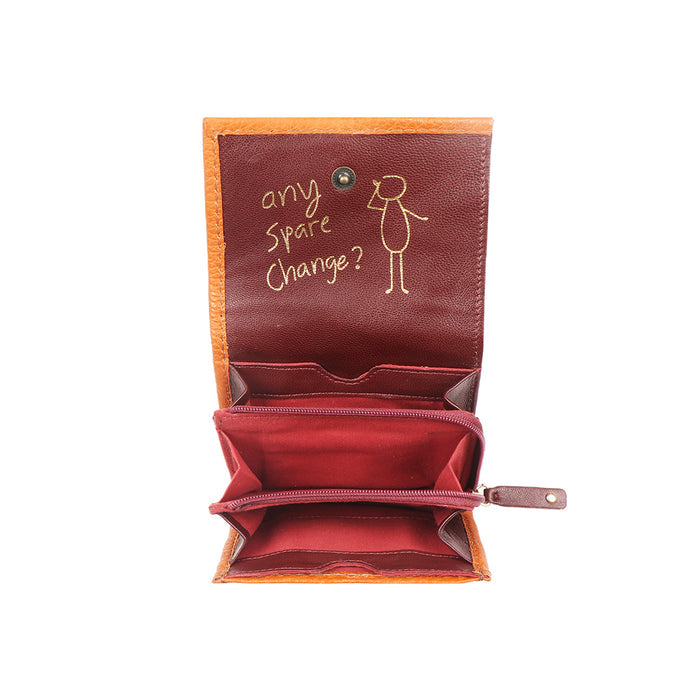 Woke W1 Orange Leather Bi-Fold Wallet