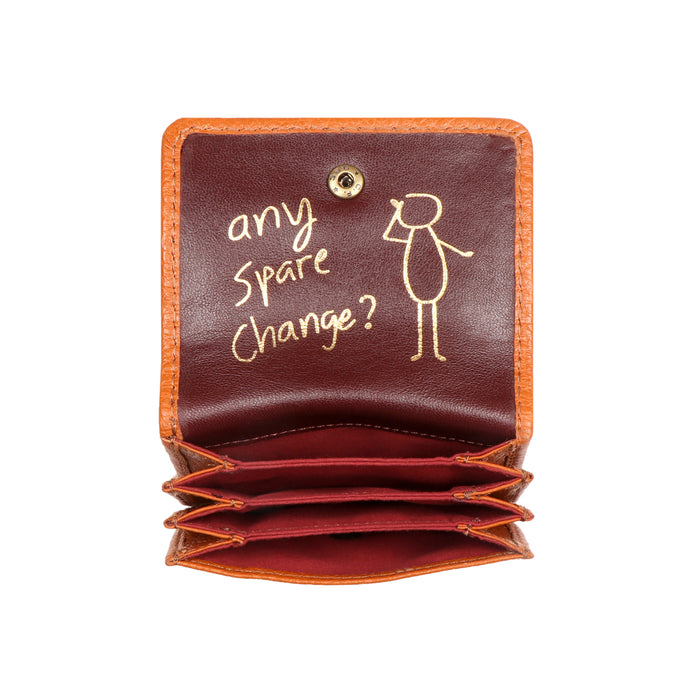 Woke W2 Orange Leather Card Holder