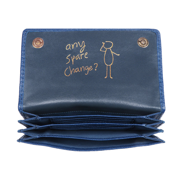 Woke W3 Blue Leather Clutch Wallet