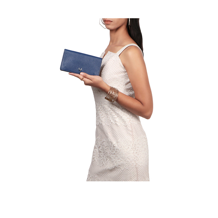 Woke W3 Blue Leather Clutch Wallet