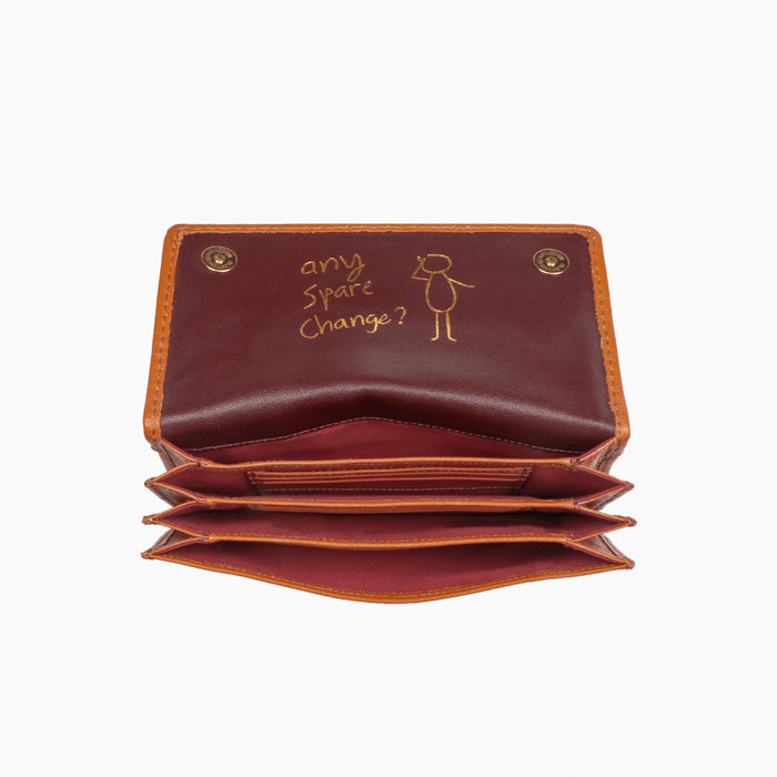 Woke W3 Orange Leather Clutch Wallet