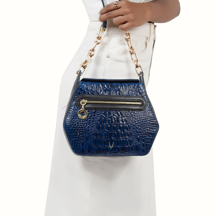 Yakusha 02 Blue Leather Sling Bag