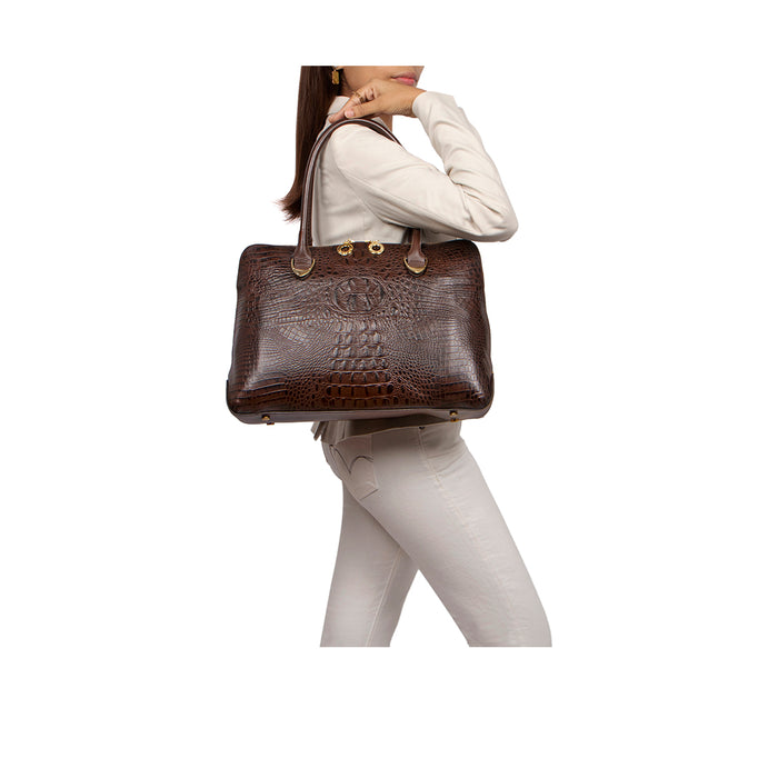 Yangtze 03 Brown Leather Tote Bag