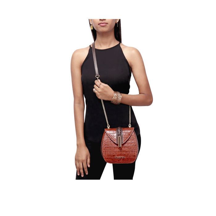 Yin Yang 01 Tan Leather Sling Bag