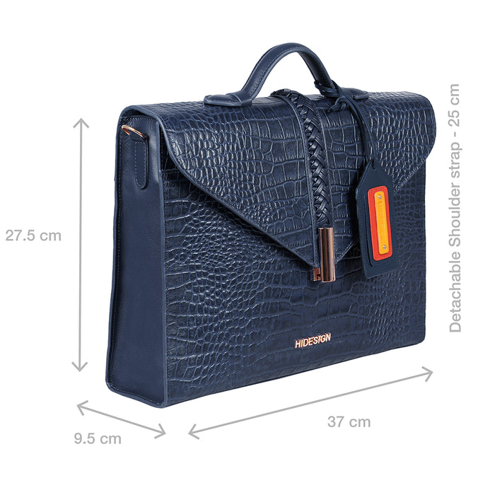 Yin Yang 03 Blue Leather Laptop Bag