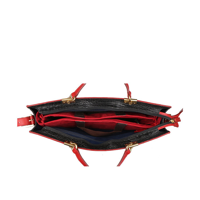 Yin Yang 04 Black Leather Laptop Bag