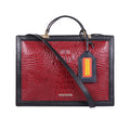 Yin Yang 04 Red Leather Laptop Bag